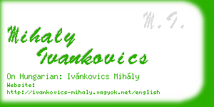 mihaly ivankovics business card