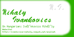 mihaly ivankovics business card